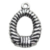 Antique Silver Plastic Pendant, 16x24mm, Hole:Approx 2mm, Sold by Bag