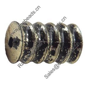 Antique Silver Plastic Beads, 14x8mm, Hole:Approx 2mm, Sold by Bag