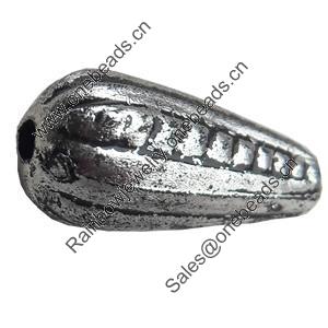 Antique Silver Plastic Beads, 15x6mm, Hole:Approx 2mm, Sold by Bag