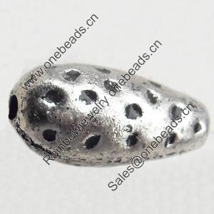 Antique Silver Plastic Beads, 16x8mm, Hole:Approx 2mm, Sold by Bag