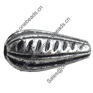 Antique Silver Plastic Beads, 12x6mm, Hole:Approx 2mm, Sold by Bag