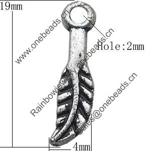 Antique Silver Plastic Pendant, 4x19mm, Hole:Approx 2mm, Sold by Bag