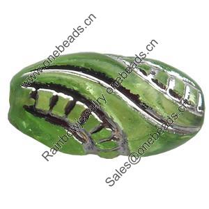 Transparent Plated Colorful(Silver) Plastic Beads, A Grade, Oval, 7x13mm, Hole:Approx 2mm, Sold by Bag