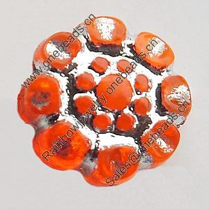 Transparent Plated Colorful(Silver) Plastic Beads, A Grade, Flower, 8mm, Hole:Approx 2mm, Sold by Bag