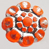 Transparent Plated Colorful(Silver) Plastic Beads, A Grade, Flower, 8mm, Hole:Approx 2mm, Sold by Bag