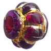Transparent Plated Colorful(Gold) Plastic Beads, A Grade, Fat Bottle, 9x10mm, Hole:Approx 4mm, Sold by Bag