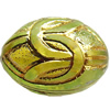 Transparent Plated Colorful(Gold) Plastic Beads, A Grade, Oval, 13x10mm, Hole:Approx 2mm, Sold by Bag