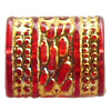 Transparent Plated Colorful(Gold) Plastic Beads, A Grade, 7x8mm, Hole:Approx 3mm, Sold by Bag