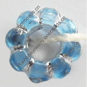 Transparent Plated Colorful(Silver) Plastic Beads, A Grade, 7mm, Hole:Approx 3mm, Sold by Bag