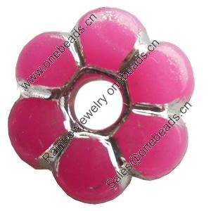 Solid Plated Colorful(Silver) Plastic Beads, A Grade, 10mm, Hole:Approx 3mm, Sold by Bag