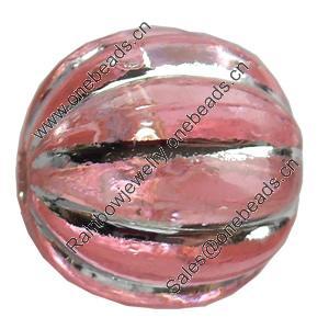 Transparent Plated Colorful(Silver) Plastic Beads, A Grade, 12mm, Hole:Approx 2mm, Sold by Bag
