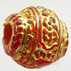 Transparent Plated Colorful(Gold) Plastic Beads, A Grade, 12x13mm, Hole:Approx 4mm, Sold by Bag