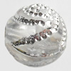 Transparent Plated Colorful(Silver) Plastic Beads, A Grade, Round, 10mm, Hole:Approx 2mm, Sold by Bag