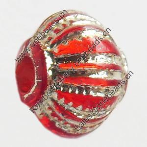 Transparent Plated Colorful(Silver) Plastic Beads, A Grade, 7x8mm, Hole:Approx 3mm, Sold by Bag