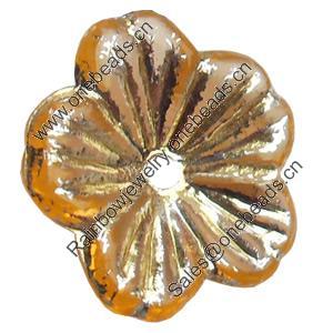 Transparent Plated Colorful(Silver) Plastic Beads, A Grade, Flower, 15mm, Hole:Approx 2mm, Sold by Bag