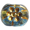 Transparent Plated Colorful(Gold) Plastic Beads, A Grade, 12x11mm, Hole:Approx 2mm, Sold by Bag