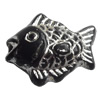 Plated Colorful(Silver) Plastic Beads, A Grade, Fish, 16x13mm, Hole:Approx 2mm, Sold by Bag