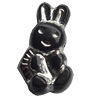 Plated Colorful(Silver) Plastic Beads, A Grade, Rabbit, 10x18mm, Hole:Approx 2mm, Sold by Bag