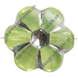 Transparent Plated Colorful(Silver) Plastic Beads, A Grade, 10x5mm, Hole:Approx 2mm, Sold by Bag