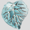 Transparent Plated Colorful(Silver) Plastic Pendant, A Grade, Leaf, 15x17mm, Hole:Approx 2mm, Sold by Bag