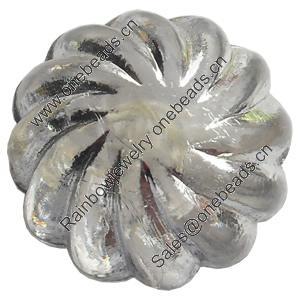 Transparent Plated Colorful(Silver) Plastic Beads, A Grade, 17x13mm, Hole:Approx 2mm, Sold by Bag