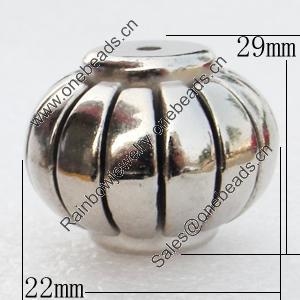 Jewelry Findings, CCB Plastic Beads, Platina Plated, Lantern, 22x29mm, Hole:3mm, Sold by Bag