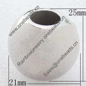 Jewelry Findings, CCB Plastic Beads, Platina Plated, 25x21mm, Hole:9mm, Sold by Bag