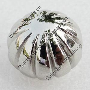 Jewelry Findings, CCB Plastic Beads, Platina Plated, 16x13mm, Hole:2mm, Sold by Bag