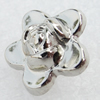 Jewelry Findings, CCB Plastic Beads, Platina Plated, Flower, 14mm, Hole:2mm, Sold by Bag