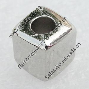 Jewelry Findings, CCB Plastic Beads, Platina Plated, 8mm, Hole:3.5mm, Sold by Bag