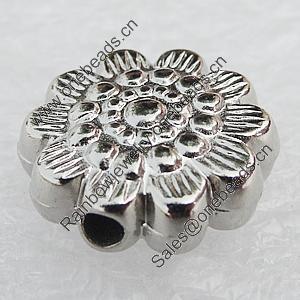 Jewelry Findings, CCB Plastic Beads, Platina Plated, 11mm, Hole:1.5mm, Sold by Bag