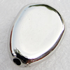 Jewelry Findings, CCB Plastic Beads, Platina Plated, 20x14mm, Hole:2.5mm, Sold by Bag