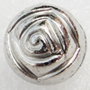 Jewelry Findings, CCB Plastic Beads, Platina Plated, 14mm, Hole:3.5mm, Sold by Bag