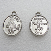 Jewelry findings, CCB Plastic Pendant, Platina Plated, Flat Oval 17x12mm Hole:2mm, Sold by Bag