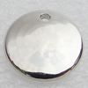 Jewelry findings, CCB Plastic Pendant, Platina Plated, Flat Round 14mm Hole:1.5mm, Sold by Bag