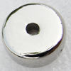 Jewelry Findings, CCB Plastic Beads, Platina Plated, Flat Round, 14x6mm, Hole:3mm, Sold by Bag