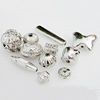 Jewelry Findings, CCB Plastic Beads, Platina Plated, Mix Style, 12-24mm, Hole:2mm, Sold by Bag