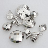 Jewelry findings, CCB Plastic Beads, Mix Style, Platina Plated, 8mm-26mm Hole:2mm, Sold by Bag