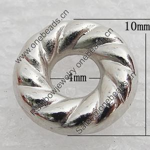Jewelry findings, CCB Plastic Donut, Platina Plated, Outside Diameter:10mm Inner Diameter:4mm, Sold by Bag