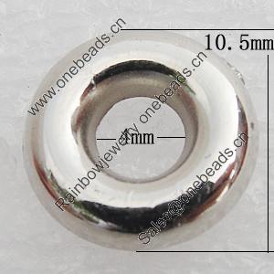 Jewelry findings, CCB Plastic Donut, Platina Plated, Outside Diameter:10.5mm Inner Diameter:4mm, Sold by Bag