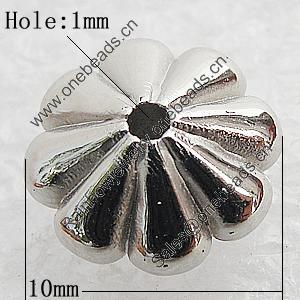 Jewelry findings, CCB Plastic Beads, Platina Plated, Flower 10mm Hole:1mm, Sold by Bag