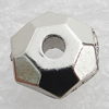 Jewelry findings, CCB Plastic Beads, Platina Plated, Faceted Polygon 7mm Hole:2mm, Sold by Bag