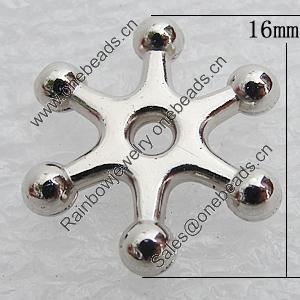 Jewelry findings, CCB Plastic Beads, Platina Plated, Snow 16mm Hole:2mm, Sold by Bag