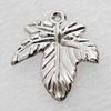 Jewelry findings, CCB Plastic Pendant, Platina Plated, Leaf 21.5x20mm Hole:1mm, Sold by Bag