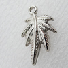 Jewelry findings, CCB Plastic Pendant, Platina Plated, Leaf 23x14mm Hole:1.5mm, Sold by Bag