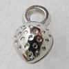 Jewelry findings, CCB Plastic Pendant, Platina Plated, 12x7mm Hole:2.5mm, Sold by Bag