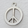 Jewelry findings, CCB Plastic Pendant, Platina Plated, 17x14mm Hole:1.5mm, Sold by Bag