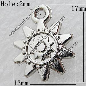 Jewelry findings, CCB Plastic Pendant, Platina Plated, 17x13mm Hole:2mm, Sold by Bag