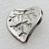 Jewelry findings, CCB Plastic Pendant, Platina Plated, Leaf 16x16mm Hole:1mm, Sold by Bag