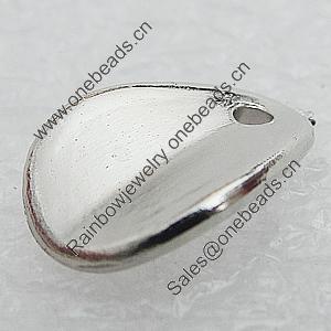 Jewelry findings, CCB Plastic Pendant, Platina Plated, Twist Flat Teardrop 11x7.5mm Hole:1mm, Sold by Bag